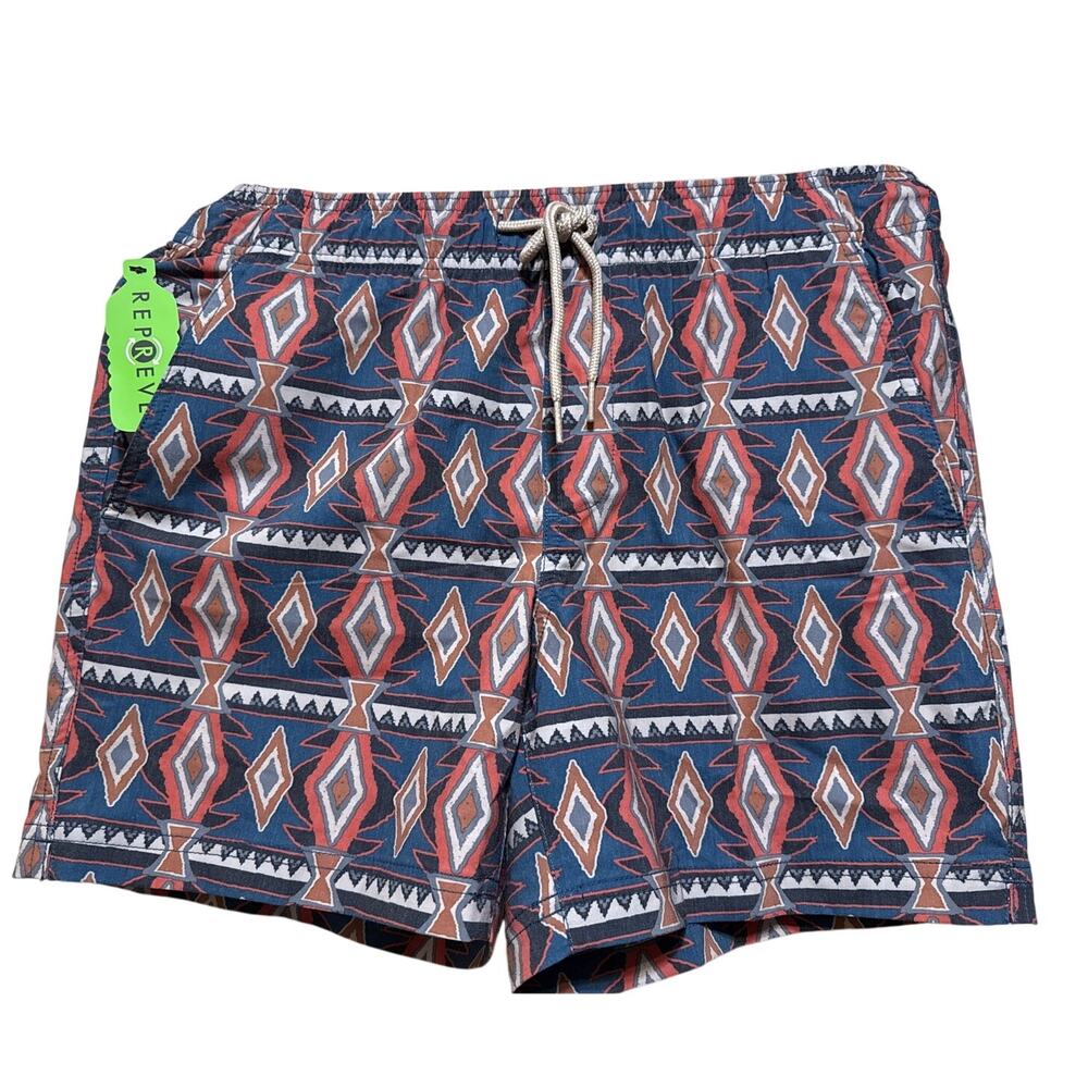 RSQ Mens‎ Geo Pattern & Stripe 5" Inseam Swim Shorts, NWT